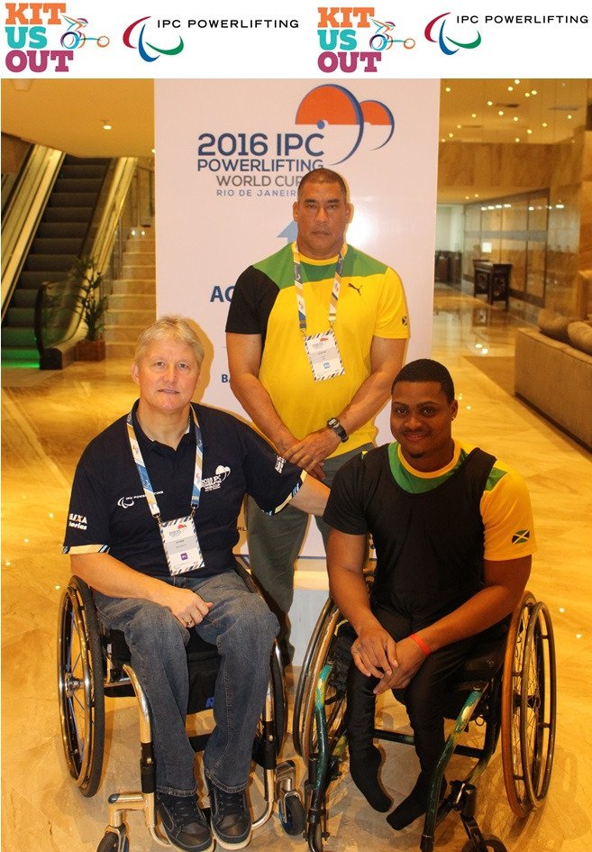 Thanks <a href="/KitUsOut/">Kit Us Out</a> for donating a lifting suit to <a href="/Jamaicapara/">Jamaicapara</a> Powerlifter Sheldon Cox at the #Rio2016 Test Event