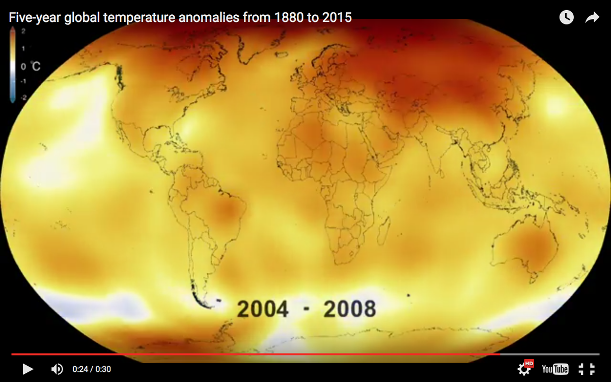 135 ans d'anomalies des températures, en 30 secondes de vidéo.
Saisissant.
youtube.com/watch?v=SWPzGo…
#climat