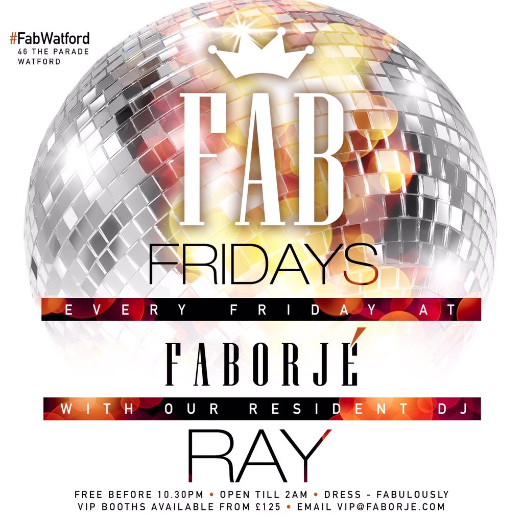 FaborjeWatford's tweet photo. Who's partying with #FabWatford this weekend? Get in touch! Party starts tomorrow with #FabFridays @LuminateWatford https://t.co/2x3gZff9iV