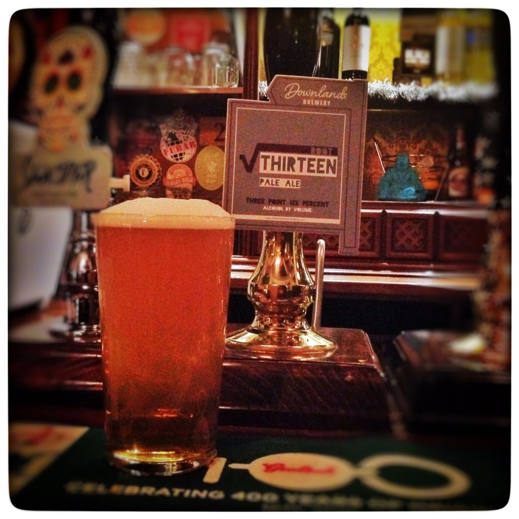 Downlands Root Thirteen 3.6% £3.00 @ The Admiral. Verdict 9/10. Session pale ale. Mellow boozer - like it.