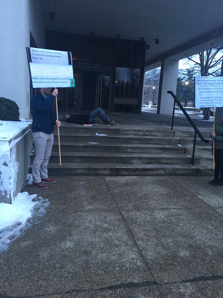 UK_MLKCenter's tweet photo. Scene 6: A display of the discrimination that student today face on University of Kentucky's campus. #MLKweek2016 https://t.co/3gU83Mo4PO