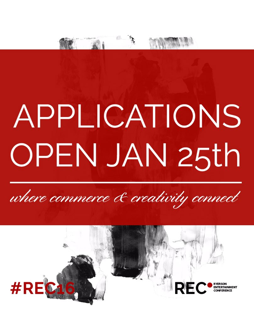 The #KeyToSuccess is out! Applications for the Ryerson Entertainment Conference open on January 25. #REC16