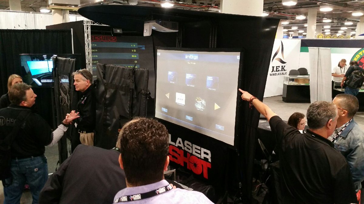 Laser_Shot_Inc's tweet photo. #lasershot #shotshow #lasvegas #firearmstraining #marksmanship #lasersimulation #curvedscreen https://t.co/TGAmYOySrS