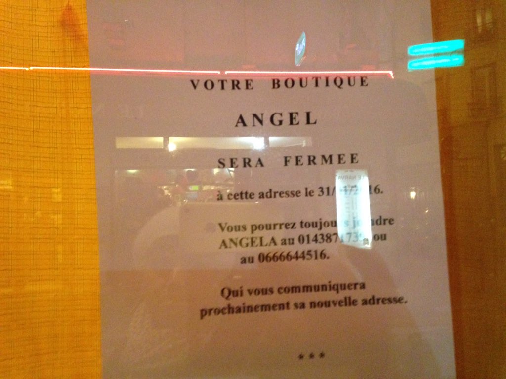 BettinaPuchault's tweet photo. @TransGenreMedia @zizedupanier @mesbatignolles la cultissime boutique ANGEL est entrain de fermer pour toujours... https://t.co/cY9Mu3J0zw