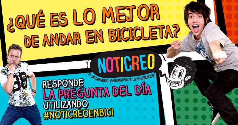 NoticreoTVN's tweet photo. ¡Hola amigos! ¿Están listos para responder la pregunta del día? Usa #NoticreoEnBici y te podrás llevar la polera 😜😜😜 https://t.co/yLBOCRuf6M