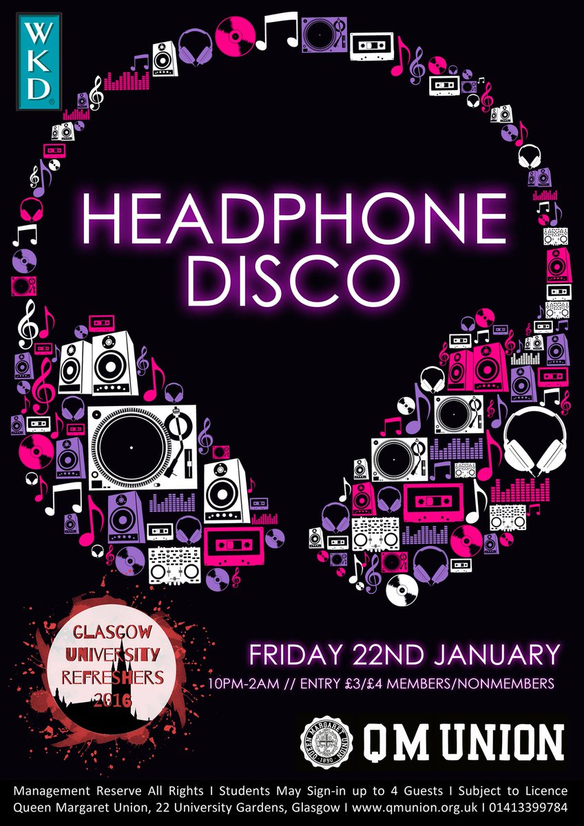 QMUnion's tweet photo. Tomorrow we bring our #Refreshers2016 madness to a close with an excellent HEADPHONE DISCO! https://t.co/EHqruJc15D https://t.co/P9BaHWSG9w