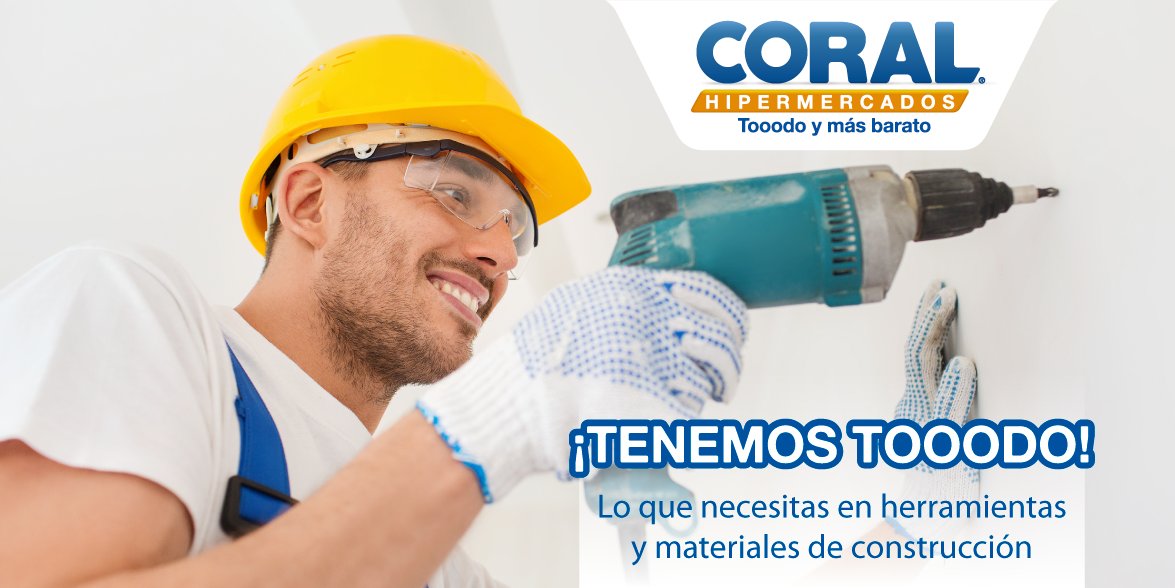 Si buscas lo mejor en materiales de construcción y herramientas, visita Coral Hipermercados. ¡Te esperamos!
