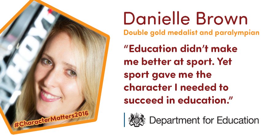 educationgovuk's tweet photo. .@Danielle10488 gave an inspirational speech today at #CharacterMatters2016. https://t.co/D4fjd25rWo