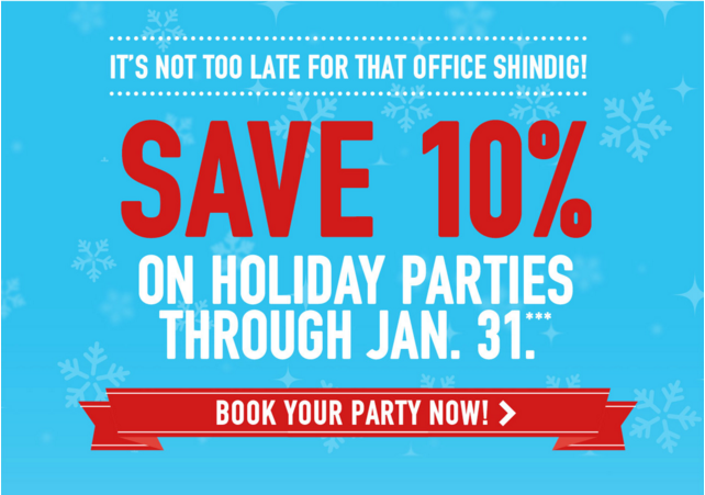 Only 10 days left to book your post-holiday party! Contact us today before time runs out: bit.ly/DBholidays