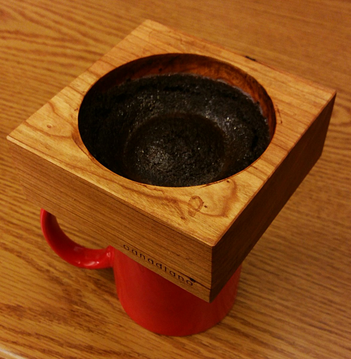 My newest manual #coffee maker: a cherry wood pour over from Canadiano. Makes good coffee and it's beautiful.