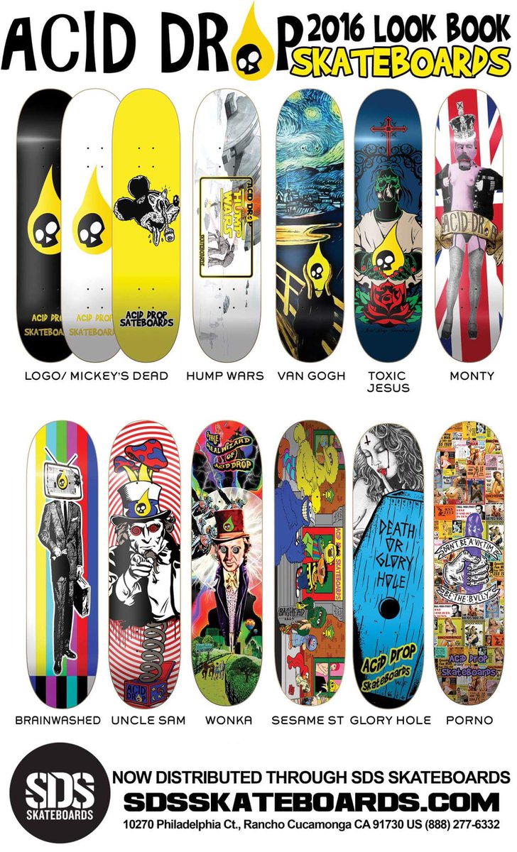 Grind_This's tweet image. New @aciddropspot look book is available! Contact @sdsskateboards for shop inquiries #aciddrop #skateboards