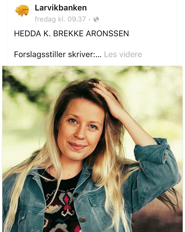 Hedda og Scenegal er nominert til Larvikbankens pris ⭐️ stem ved å 👍🏼 bildet på FB: facebook.com/Larvikbanken/p…