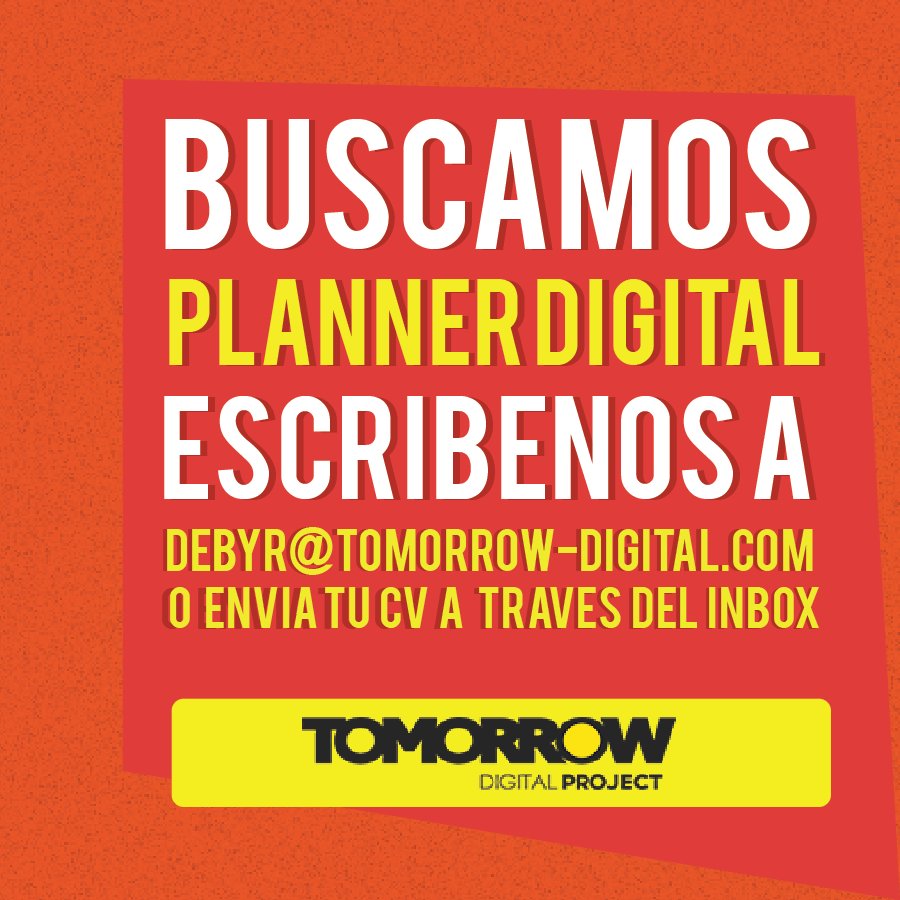 TomorrowDP's tweet photo. ¿Eres tú o sabes de alguien? Envía tu CV y compártelo. https://t.co/J395mS7vKG