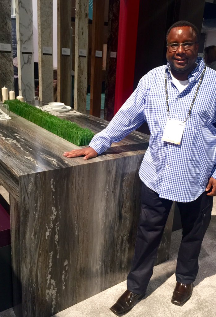 Love Formica Brand"s new launch at KBIS 2016 this table was made using the new line called "Black Fusion. Love It!!