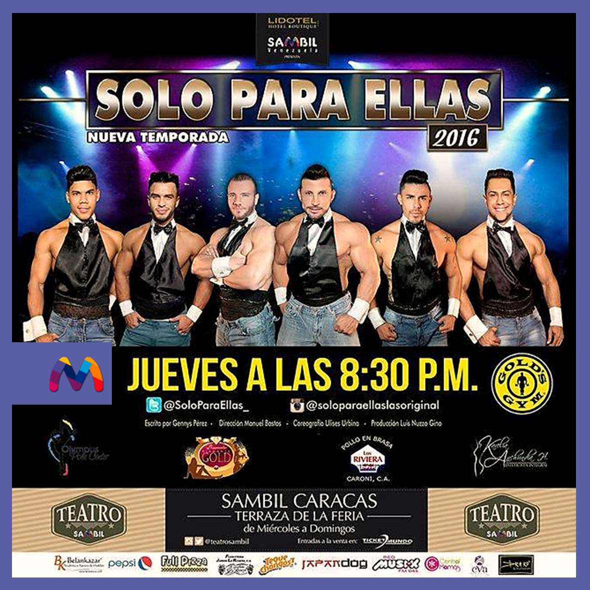 tusambilccs's tweet photo. Hoy disfruta de @SoloParaEllas_ a las 8:30pm en @TeatroSambil  Adquiere tus entradas por @TICKETMUNDO https://t.co/vHZDVArnPQ