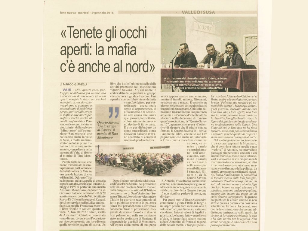 #valsusa #quartosavona15 #insiemesivince @qanat_ed @Marinfine