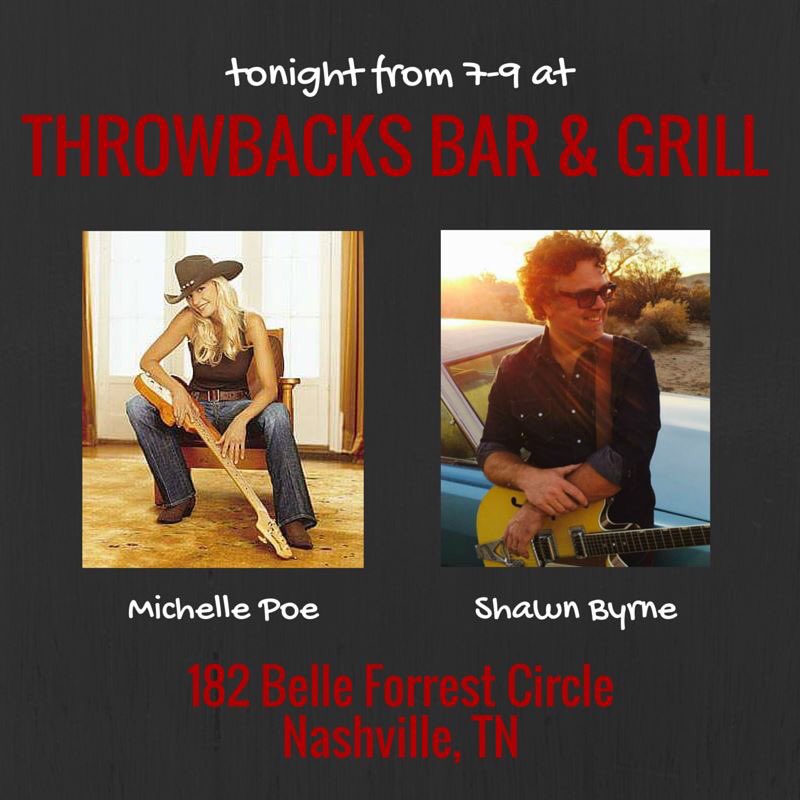 shawnbyrnemusic's tweet image. I'm back again tonight @ThrowbacksNash with @MichellePoeTN73. Y'all come have a drink with us!