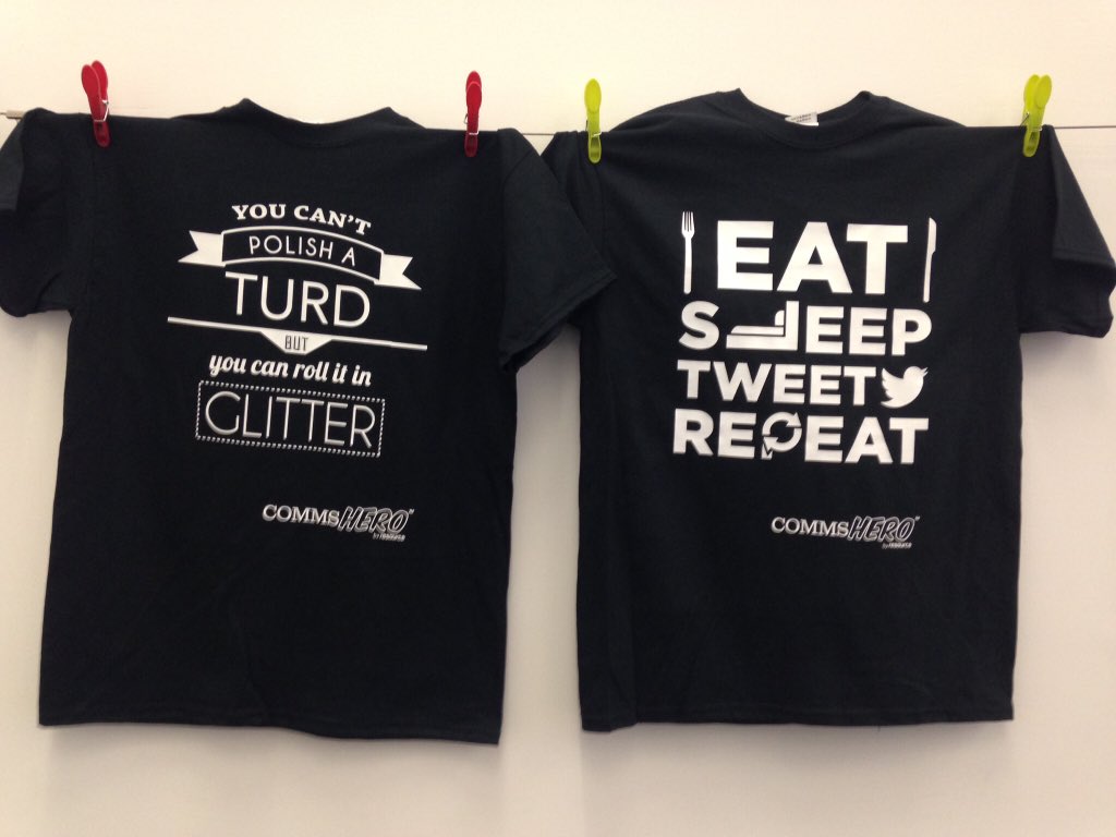 CommsHero's tweet photo. .@RobsonAnna @krispykremeUK @leena_214 We haven't even mentioned the #NotAvailableInTheShops hero tees #NHFComms16 https://t.co/t3LKuY2UCj