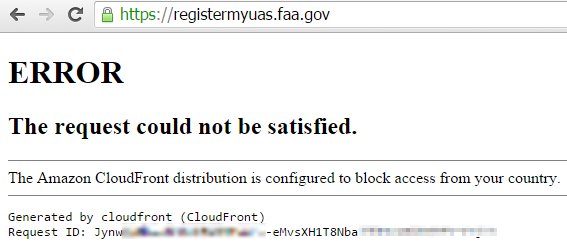 tshire2's tweet image. @FAANews #drones #dronenews FAQ says Canadians should Register. How? FAA Site GEO-LOCKED #govfail