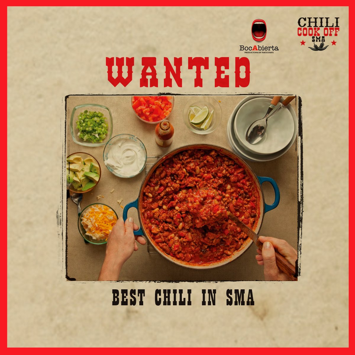 bocabiertamx's tweet photo. Estamos cerca del día del Chili Cook Off. Participa el 6 de febrero por el mejor Chili de #SanMiguelDeAllende https://t.co/3nw2aXz2pn