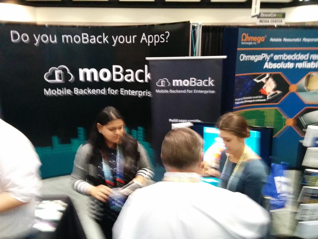 philpauleo's tweet photo. .@moback, one of the few software-focused companies at #designcon, offers a #mobile backend as a service #saas https://t.co/zxmHLxHG4h