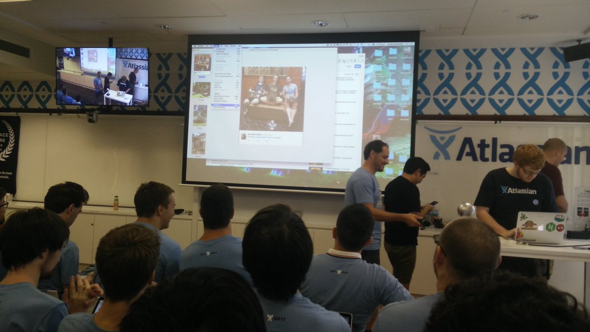 ZeevG's tweet photo. #atlassian #hackhouse ShipIt presentations about to start. Good luck to everyone. https://t.co/LF52GufFUn