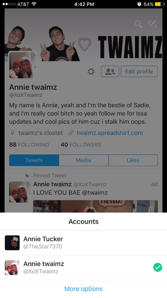 TheStar7370's tweet photo. Can i say something? My other acc is @XoXTwaimz so my vine is here. Fixing soon 🙌🏻❤️ https://t.co/FfN9DfUhY5