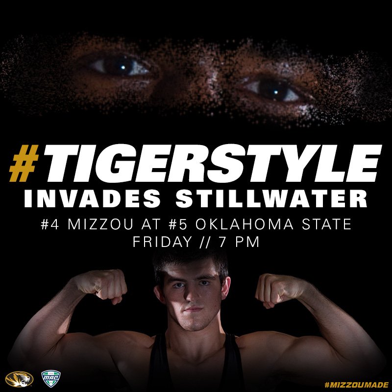 24 Hours until #TigerStyle hits the mat in a top-5 matchup vs. Oklahoma State! 🐯💪🏽

#MIZ