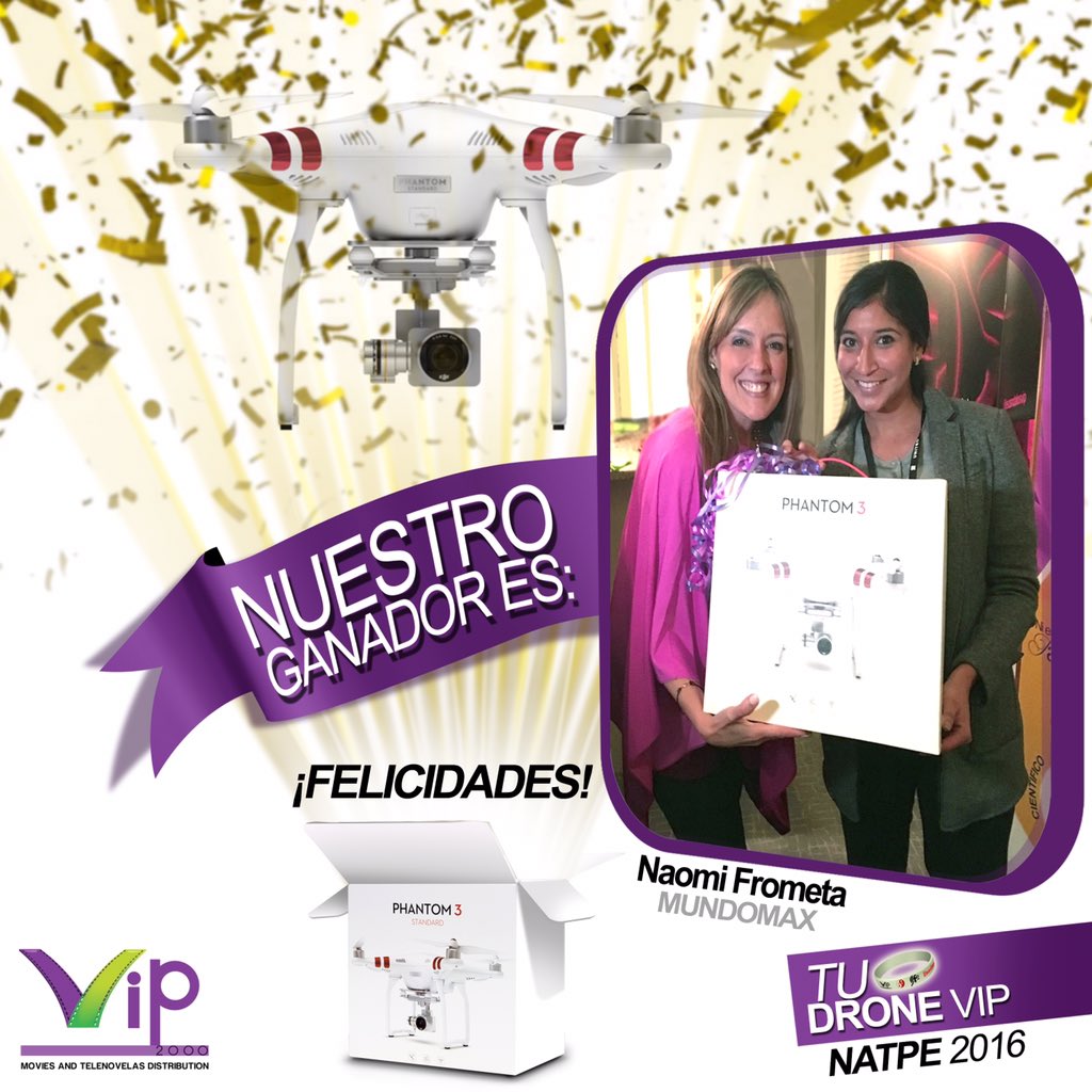 Vip2000TV's tweet photo. Felicidades #NaomiFrometa de #MundoMax por #TuDroneVIP. Un aplauso para ella!!! #GanaConVIP https://t.co/FlN7jWuo6k