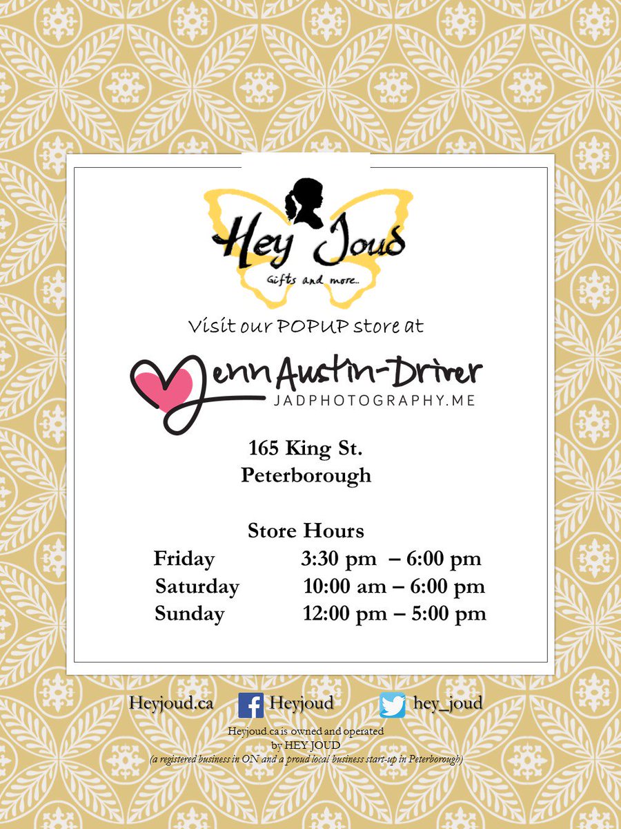 hey_joud's tweet photo. #ptbo come and say hi at our popup location @jadphotography on 165 King St. check our hours https://t.co/PIlzighUUF