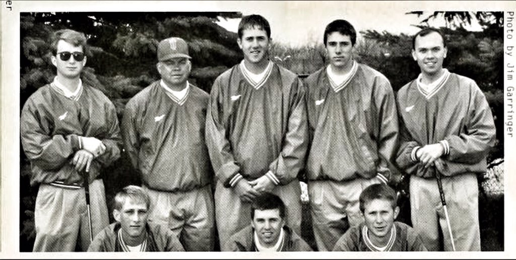 TaylorUGolf's tweet photo. This week's throw back Thursday is a picture of the 1996-97 Trojan team featuring @injrgolf director @rnlmbrt! #TBT https://t.co/eDpsjlFsJE