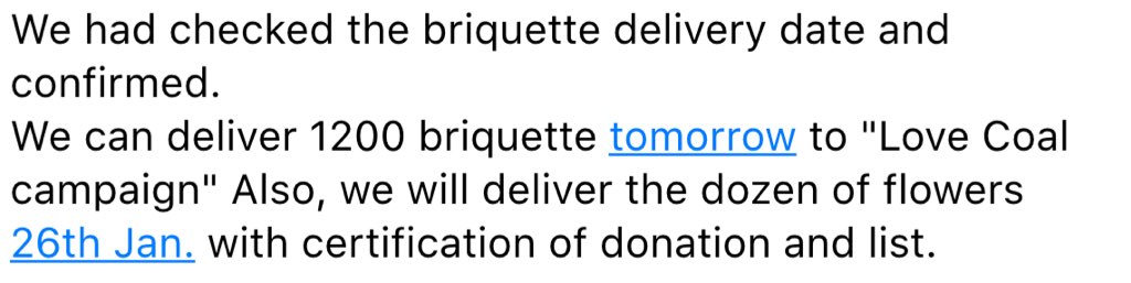 [Update] #BAP4thAnniversary Briquette Donation. 1200 Briquettes will go to "Love Coal Campaign" on 2016.01.23 kst ❤️