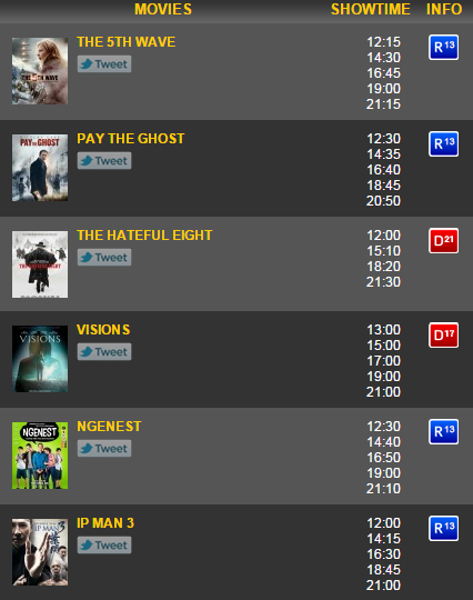 #NowPlaying at #CinemaXXIBalam (Jumat, 22 Januari 2016) #HTM: Rp.50,000 #XXIBoemiKedaton