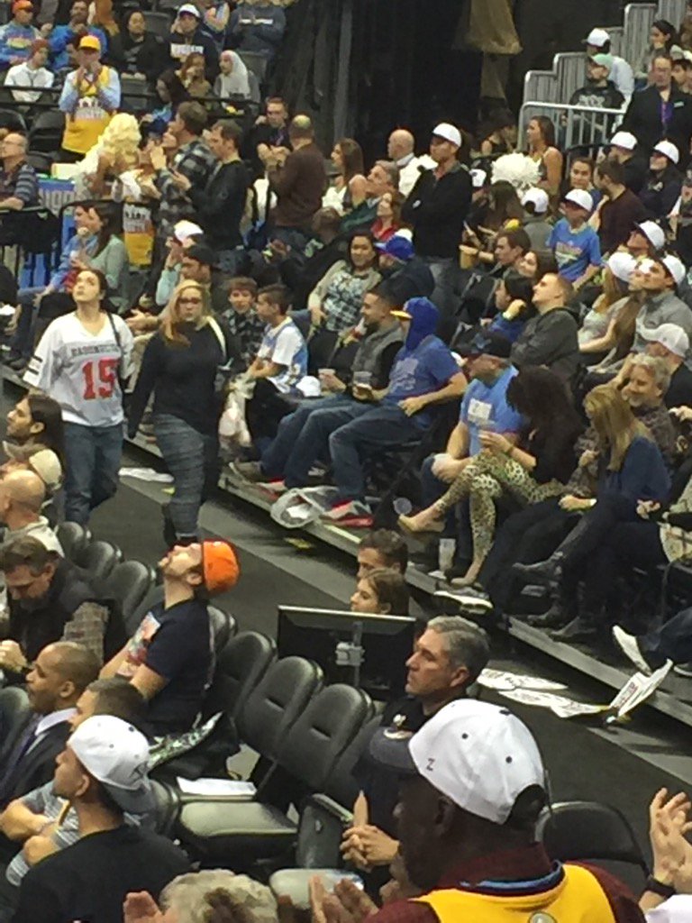 aj_burns719's tweet photo. Who is that stick of dynamite sitting next to you @VicLombardi 😍😍😍 can you tell her to wave at #sec146 ??? https://t.co/yNAYnPyVME