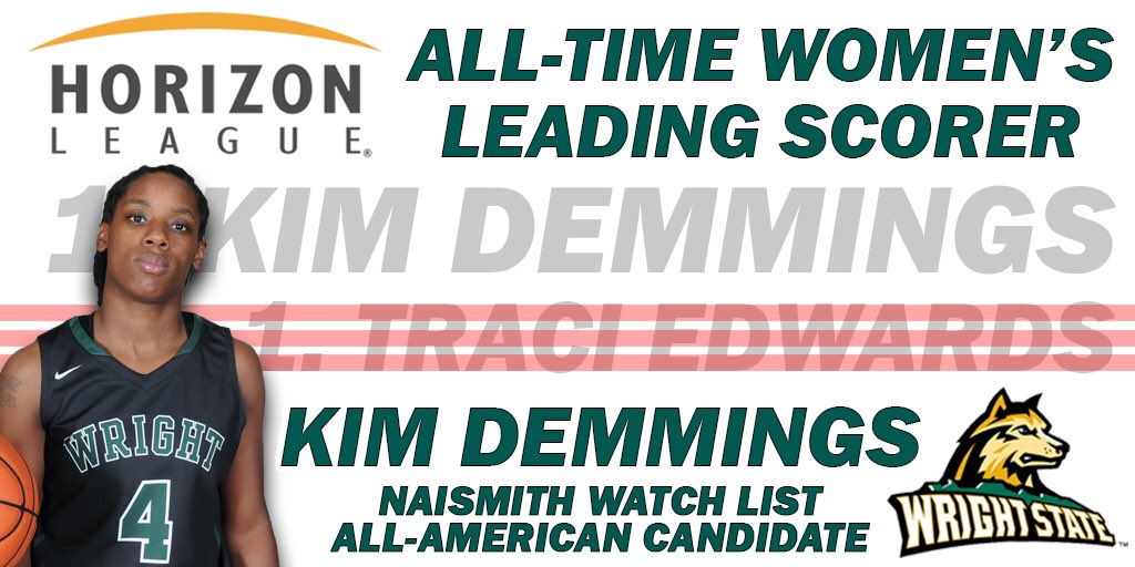WSURaiders's tweet photo. Kim Demmings just became the @HorizonLeague All-Time Women's Leading Scorer! #RaiderUp #ThatsWright https://t.co/NhNPW7XinC