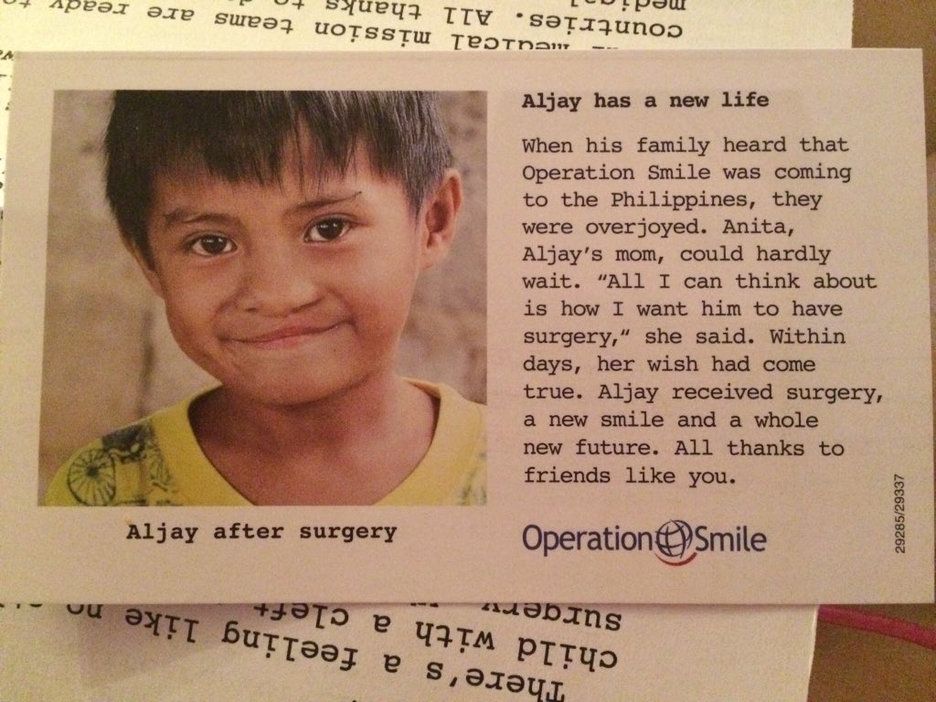 AFeeney3's tweet photo. If you are looking for a charity to donate to, Operation Smile can change a child's life😄😊 @operationsmile https://t.co/MGxYciSCeO