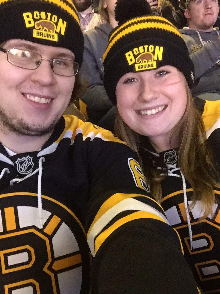devinroddy's tweet photo. Couples who go to games together, stay together! Spending our anniversary the right way! @NHLBruins https://t.co/Y2tM19SvqN