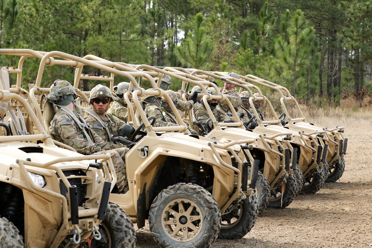 82ndABNDiv's tweet photo. @Strike_Hold Paratroopers test drive the MRZR4 Light Tactical All-Terrain Vehicles. Pics: https://t.co/Gi2OFcZeBk https://t.co/o4w51QzYvI