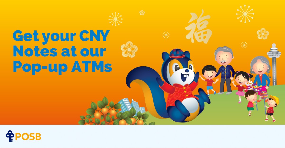 CNY notes are now avail at Pop-Up ATMs, at 12 CCs across the island. Some are open 24hrs! posb.com.sg/cnynotes