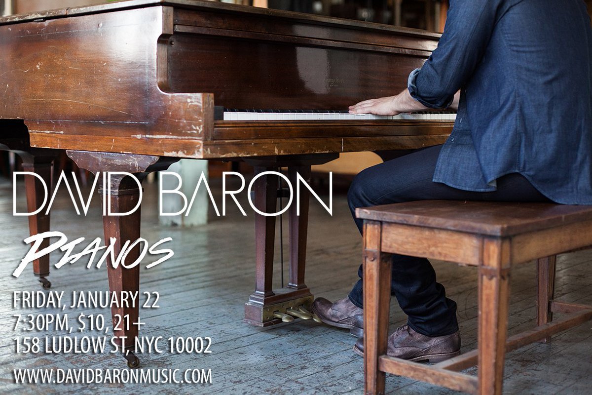 davidbaronmusic's tweet photo. Tomorrow night! Hope you can make it to my full-band show @PianosNYC! 7:30, $10, 21+. Tix: https://t.co/jJzzsfZfdx https://t.co/o3i6DcvJFo