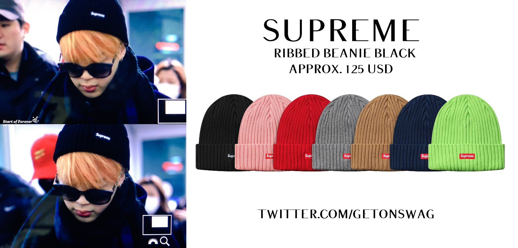 supreme ribbed beanie