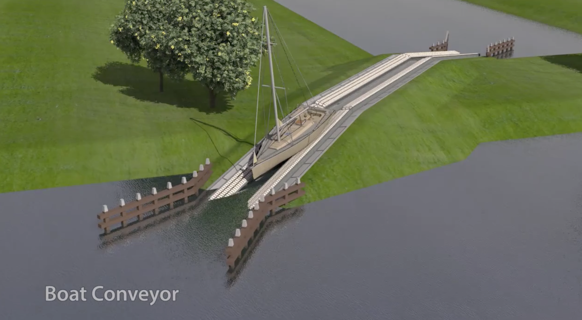 De #boatconveyor over de A50 bij het Apeldoorns Kanaal roept discussie op. Meer info via mi8.ly/2q5iya