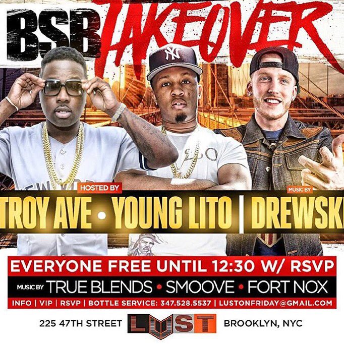 bsbdirty's tweet photo. Tommorow night‼️ @TroyAve @YounglitoBSB @ Lust #BSBRecords #Brooklyn #TroyAve #YoungLito https://t.co/QuFN3MS4Qy