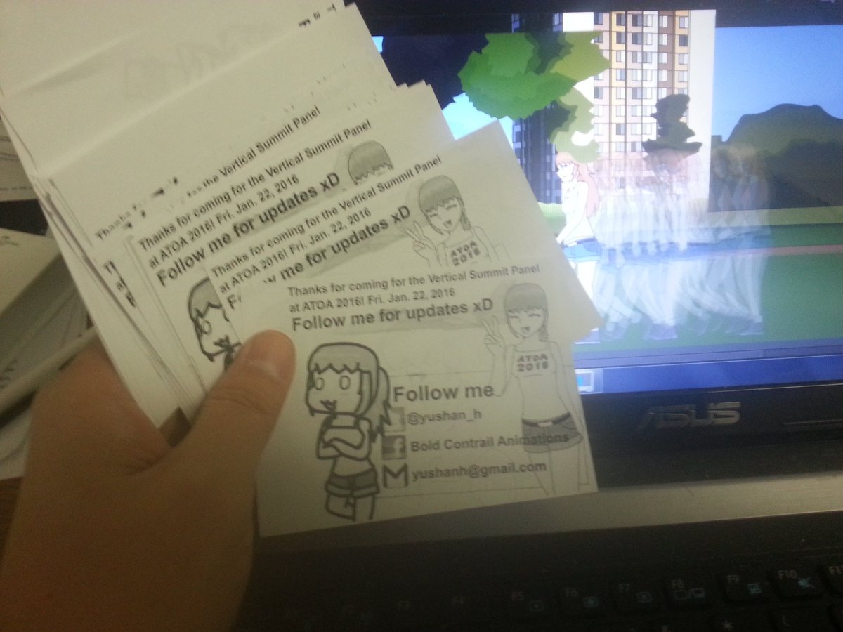 yushan_h's tweet photo. Alright. Here goes. See whoever can make it to my panel tomorrow! #VerticalSummit #Animation @ANIMETHON_ASAPA https://t.co/rybUhoIt2C