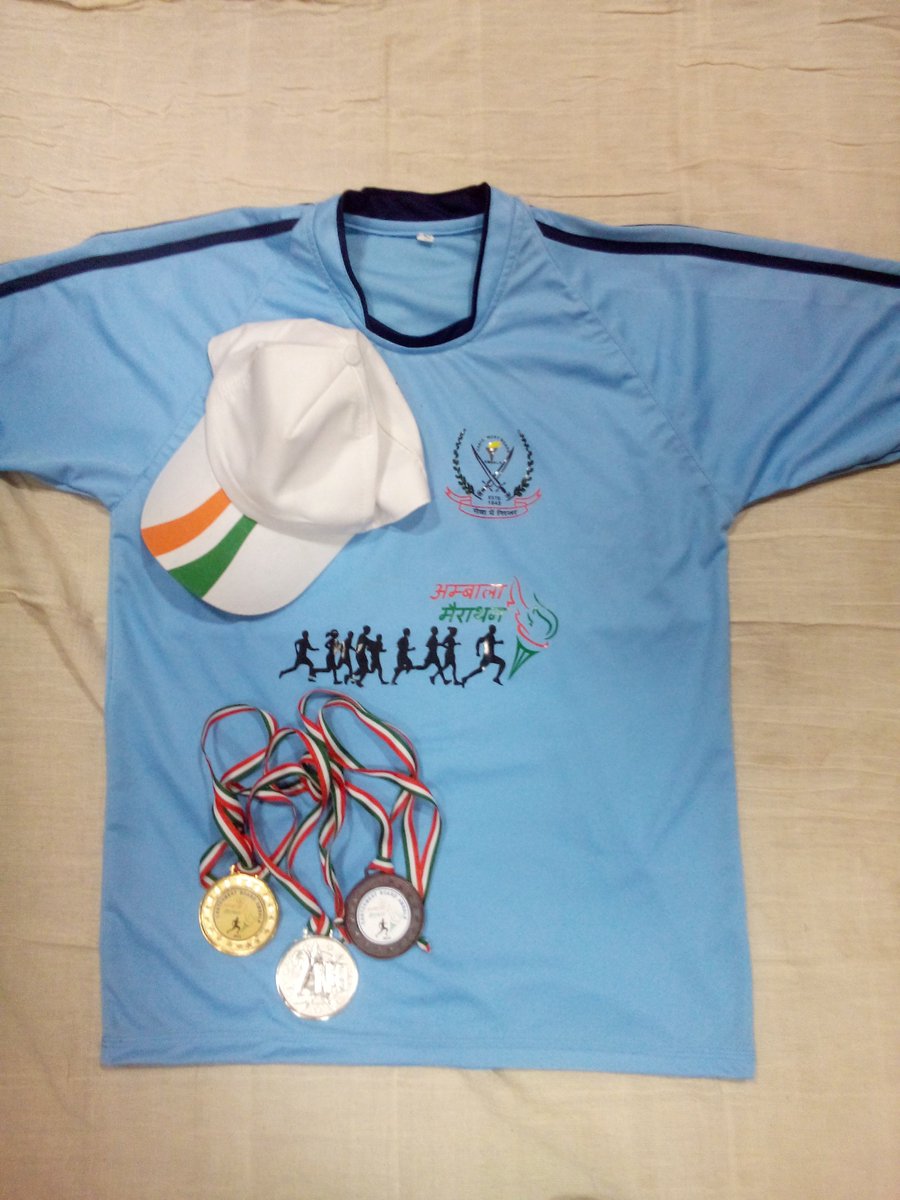 #RakshaSampada #AmbalaMarathon #AmbalaCantt T-shirts, Caps, Medals all set for Ambala Marathon
