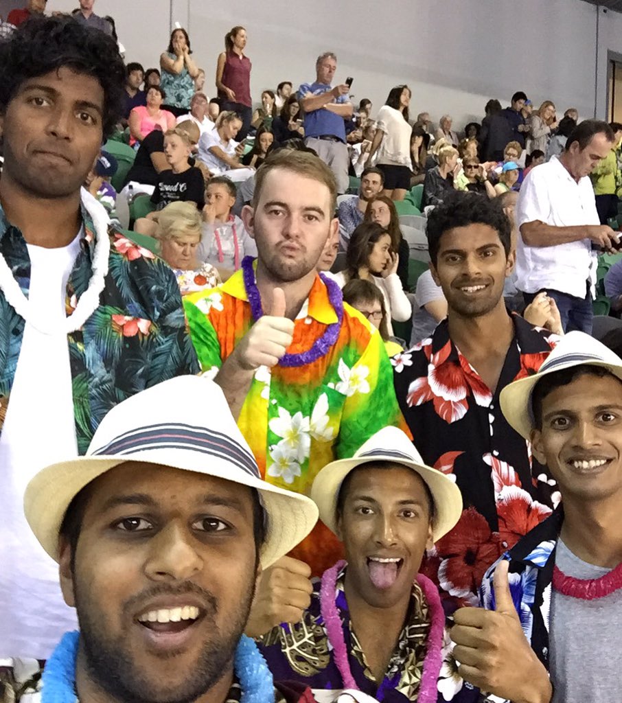 KetanHari's tweet photo. @AustralianOpen can you put our selfie up on the big screen at RLA?? Picture on Instagram too @KetanHari #AOHELP https://t.co/dAlzncCK2z