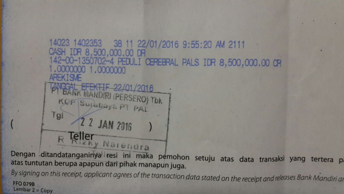 Terima kasih buat semua yang terlibat hingga tercapainya 8,5jt u/ Yayasan Peduli Cerebral Palsy
Hidup Arekisme!!!