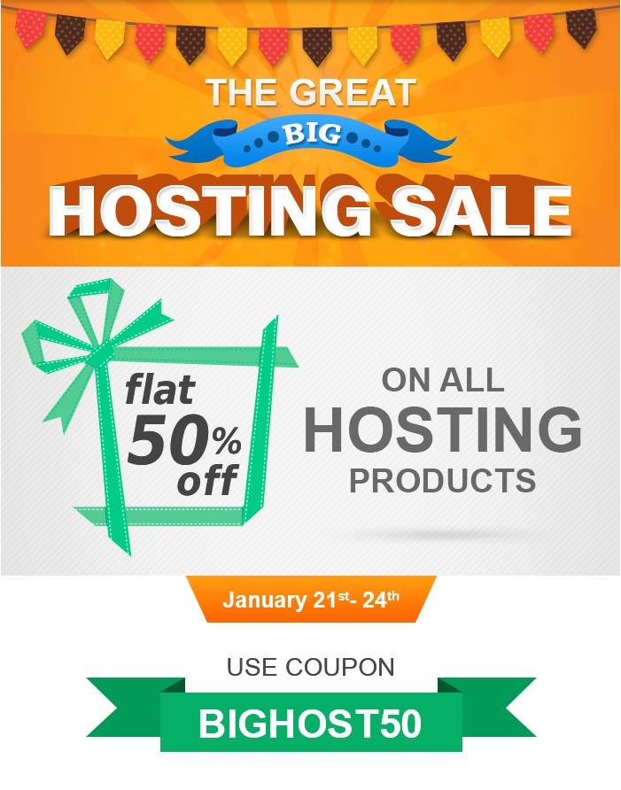 HostingPriceIND's tweet photo. Flat 50% Off on all #webhosting plans from #bigrock. It's the great big #Hosting. Visit@ https://t.co/WwoSKQcwqD https://t.co/b4wcMG3VoW
