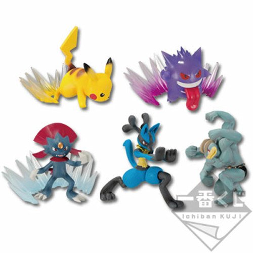 一番くじ ポッ拳、ピカチュウ、ルカリオ、ゲンガーのフィギュア