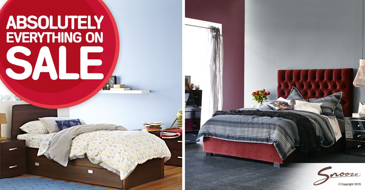 From single to king size, every #bed at #Snooze is now on sale! ow.ly/Xo6OB